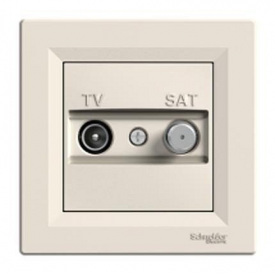 Розетка TV-SAT Schneider Electric Asfora EPH3400123 конечная 83х83х38 мм кремовый