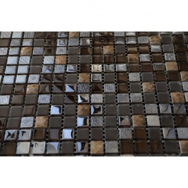 Мозаика мрамор стекло VIVACER 1,5х1,5 DAF17, 30х30 cм