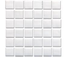 Мозаїка, скляна, VIVACER NA101 на папері 327х327х4 мм біла