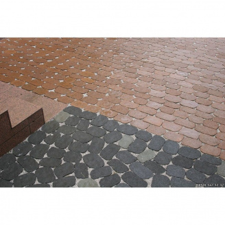 Тротуарна плитка Золотий Мандарин Маргарита на білому цементі 60 мм (чорний)