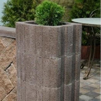 Квітник квадратний Золотий Мандарин 500х400х250 мм коричневий на сірому цементі