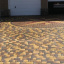 Тротуарна плитка Золотий Мандарин Старе місто 120х40 мм на сірому цементі коричневий Тернопіль