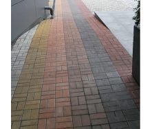 Тротуарная плитка Золотой Мандарин Кирпич стандартный 200х100х60 мм коричневый на белом цементе