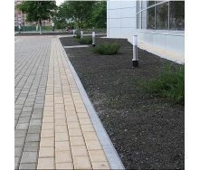Тротуарная плитка Золотой Мандарин Кирпич стандартный 200х100х60 мм персиковый на белом цементе