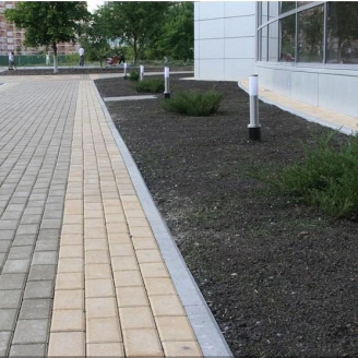 Тротуарна плитка Золотий Мандарин Цегла стандартна 200х100х60 мм персиковий на білому цементі