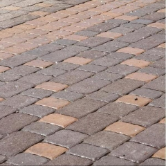 Тротуарна плитка Золотий Мандарин Стара площа 160х40 мм на сірому цементі коричневий Харків