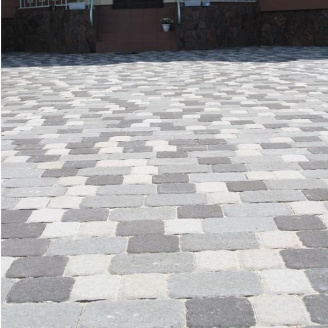 Тротуарна плитка Золотий Мандарин Стара площа 160х40 мм білий на сірому цементі