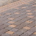 Тротуарна плитка Золотий Мандарин Стара площа 160х40 мм на сірому цементі коричневий