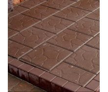 Тротуарная плитка Золотой Мандарин Плита 300х300х40 мм коричневый на сером цементе