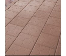 Тротуарна плитка Золотий Мандарин Плита 300х300х40 мм персиковий на сірому цементі