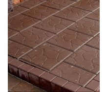 Тротуарна плитка Золотий Мандарин Плита 300х300х40 мм коричневий на сірому цементі