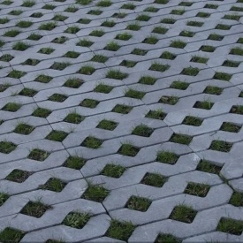 Тротуарная плитка Золотой Мандарин Парковочная решетка 500х500х80 мм серый