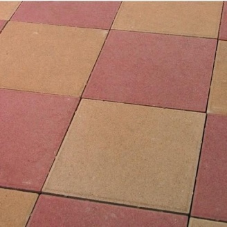 Тротуарная плитка Золотой Мандарин Плита 400х400х60 мм красный на белом цементе