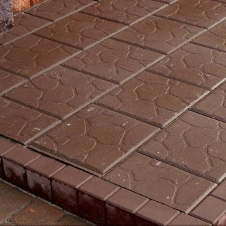 Тротуарна плитка Золотий Мандарин Плита 300х300х40 мм коричневий на сірому цементі