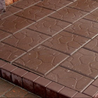 Тротуарна плитка Золотий Мандарин Плита 300х300х40 мм коричневий на білому цементі