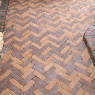 Тротуарная плитка Золотой Мандарин Барселона Антик 192х60х45 мм персиковый на сером цементе