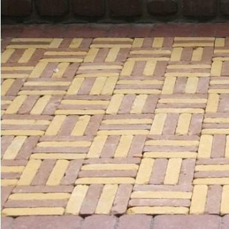 Тротуарная плитка Золотой Мандарин Барселона Антик 192х45х60 мм горчичный на сером цементе