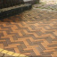 Тротуарна плитка Золотий Мандарин Цегла вузька 210х70х60 мм на сірому цементі коричневий Житомир
