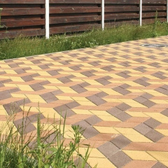 Тротуарная плитка Золотой Мандарин Ромб 150х150х60 мм желтый на сером цементе Лубны