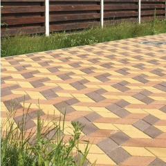 Тротуарна плитка Золотий Мандарин Ромб 150х150х60 мм на білому цементі жовтий Одеса