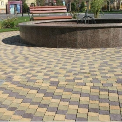Тротуарна плитка Золотий Мандарин Креатив 60 мм на сірому цементі гірчичний Бровари