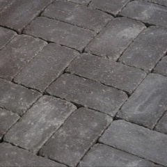 Тротуарная плитка Золотой Мандарин Кирпич Антик 200х100х60 мм на сером цементе коричневый Бровары