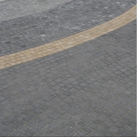 Тротуарная плитка Золотой Мандарин Креатив 60 мм на сером цементе черный