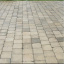 Тротуарна плитка Золотий Мандарин Квадрат Антик 160х160х90 мм гірчичний на сірому цементі Київ