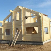 Строительство деревянного дома из евробруса