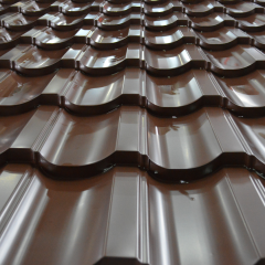 Металлочерепица Тайл Модерн матполиэстер 1195x350x53 мм темно-коричневый Пологи