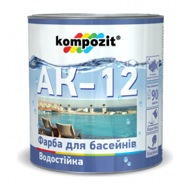 Фарба для басейнів Kompozit АК-12 напівматова 10 л блакитний