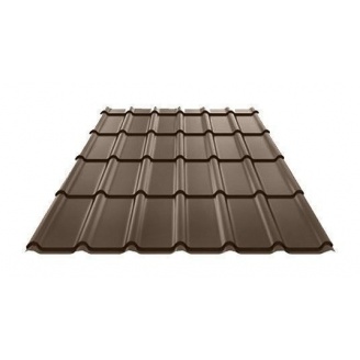 Металлочерепица Ruukki Decorrey Polyester 0,5 мм темно-коричневый