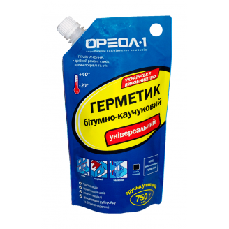 Герметик бітумно-каучуковий Ореол-1 Універсальний 0,75 кг чорний