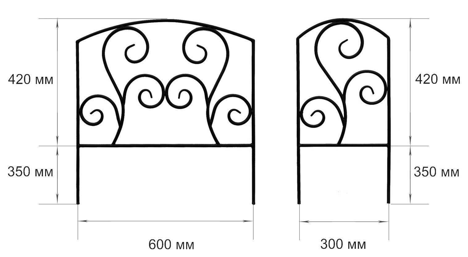 кованые скамейки с размерами и чертежами