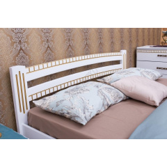 Ліжко МебліЕко Мілана люкс з фрезеруванням 120х200 см слонова кістка (101434) Дніпрорудне