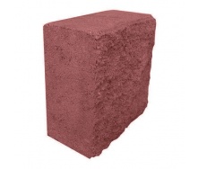 Блок декоративный половинка 90х190х190 мм красный