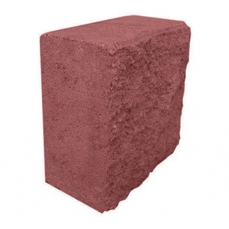 Блок декоративний половинка 90х190х190 мм червоний