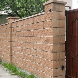 Блок декоративний Золотий Мандарин М-200 односторонній скол 400х200х200 мм персиковий