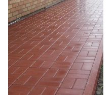 Тротуарна плитка Золотий Мандарин Цегла стандартна 200х100х60 мм на сірому цементі червоний