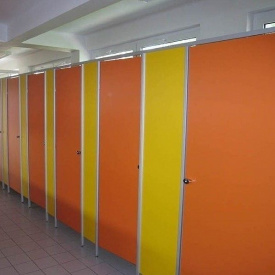 Сантехнічна перегородка НОВИЙ ПРОЕКТ ГРУП ЕКОНОМ туалетна 900x1200x2000 мм жовто-оранжевий