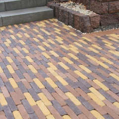 Тротуарная плитка Золотой Мандарин Барселона Антик 186х45х60 мм на сером цементе коричневый Бровары