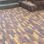 Тротуарна плитка Золотий Мандарин Барселона Антик 186х45х60 мм на сірому цементі коричневий Хмельницький