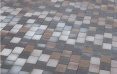 Тротуарна плитка Цегла без фаски на сірому цементі коричневий