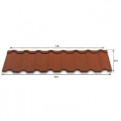 Композитна черепиця Metrotile Gallo 1315x418 мм red Запоріжжя