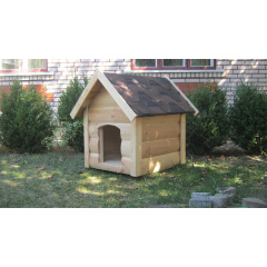 Будка для собаки Мухтар двускатная блокхауз доска пола 60х65х85 см Прилуки