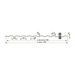 Профнастил кровельный Прушиньски T14 0,5х14х1157 мм Zn Измаил