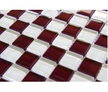 Стеклянная мозаика Керамик Полесье Crystal White Bordo 300х300х6 мм