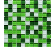 Стеклянная мозаика Керамик Полесье Crystal White Green 300х300х6 мм