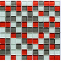 Стеклянная мозаика Керамик Полесье Crystal Red Grey 300х300х6 мм Харьков
