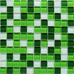 Стеклянная мозаика Керамик Полесье Crystal White Green 300х300х6 мм Тернополь